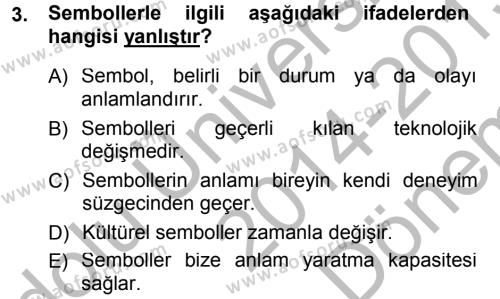 Türkiye´nin Toplumsal Yapısı Dersi 2014 - 2015 Yılı (Final) Dönem Sonu Sınavı 3. Soru