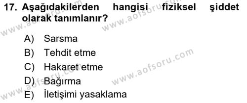 Türkiye´nin Toplumsal Yapısı Dersi 2023 - 2024 Yılı Yaz Okulu Sınavı 17. Soru