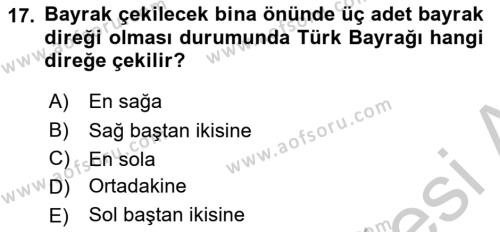 Sosyal Davranış ve Protokol Dersi 2018 - 2019 Yılı Yaz Okulu Sınavı 17. Soru