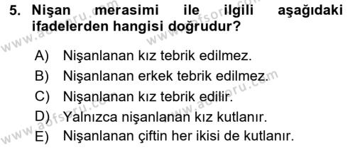 Sosyal Davranış ve Protokol Dersi 2020 - 2021 Yılı Yaz Okulu Sınavı 5. Soru