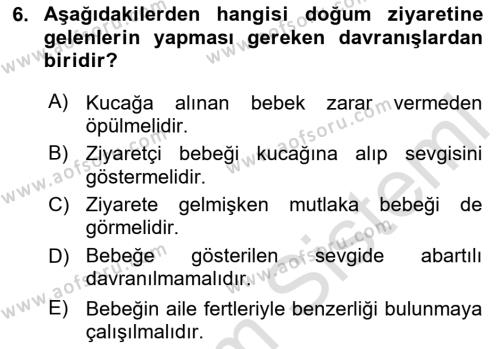 Sosyal Davranış ve Protokol Dersi 2020 - 2021 Yılı Yaz Okulu Sınavı 6. Soru