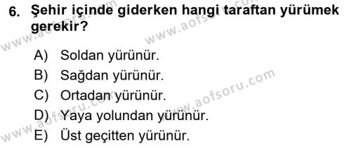 Sosyal Davranış ve Protokol Dersi 2021 - 2022 Yılı (Vize) Ara Sınavı 6. Soru