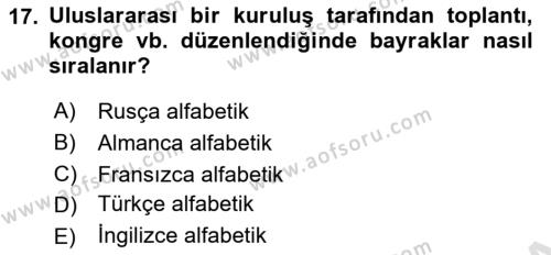 Sosyal Davranış ve Protokol Dersi 2022 - 2023 Yılı Yaz Okulu Sınavı 17. Soru