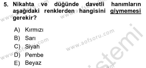 Sosyal Davranış ve Protokol Dersi 2022 - 2023 Yılı Yaz Okulu Sınavı 5. Soru