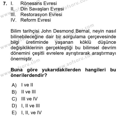 Çevre Sosyolojisi Dersi 2024 - 2025 Yılı (Vize) Ara Sınavı 7. Soru