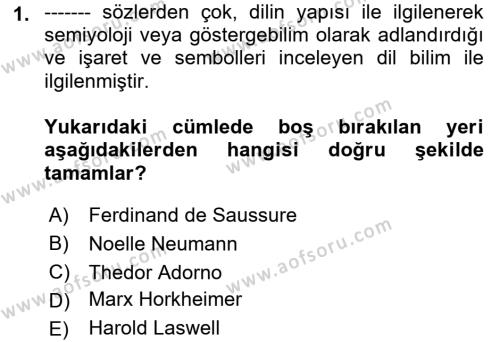 Sosyal Medya Sosyolojisi Dersi 2021 - 2022 Yılı (Vize) Ara Sınavı 1. Soru