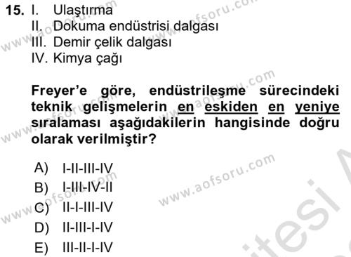 Çalışma Sosyolojisi Dersi 2021 - 2022 Yılı (Final) Dönem Sonu Sınavı 15. Soru