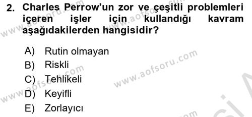 Çalışma Sosyolojisi Dersi 2022 - 2023 Yılı Yaz Okulu Sınavı 2. Soru