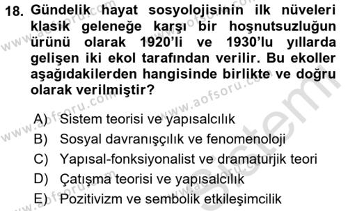 Tüketim Sosyolojisi Dersi 2021 - 2022 Yılı (Final) Dönem Sonu Sınavı 18. Soru