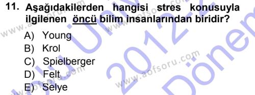Spor Bilimlerine Giriş Dersi 2012 - 2013 Yılı (Final) Dönem Sonu Sınavı 11. Soru
