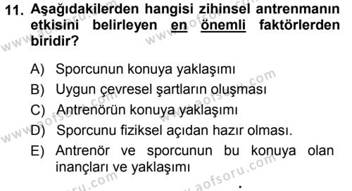 Spor Bilimlerine Giriş Dersi 2013 - 2014 Yılı (Final) Dönem Sonu Sınavı 11. Soru
