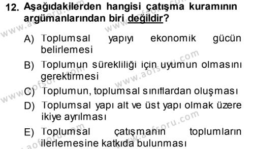 Spor Bilimlerine Giriş Dersi 2014 - 2015 Yılı (Vize) Ara Sınavı 12. Soru
