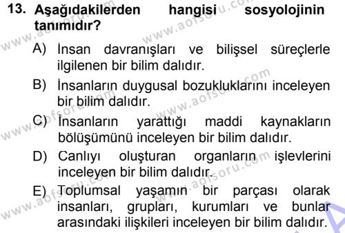 Spor Bilimlerine Giriş Dersi 2014 - 2015 Yılı (Vize) Ara Sınavı 13. Soru
