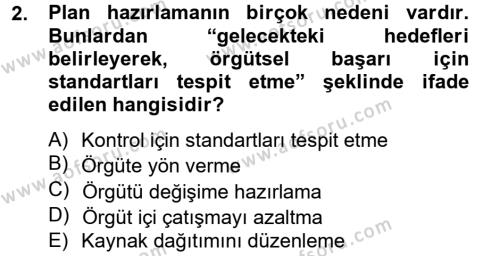Spor Yönetimi Dersi 2013 - 2014 Yılı (Final) Dönem Sonu Sınavı 2. Soru