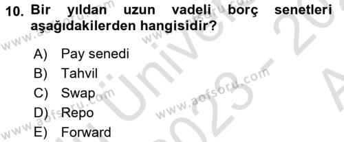 Spor Yönetimi Dersi 2024 - 2025 Yılı (Vize) Ara Sınavı 10. Soru