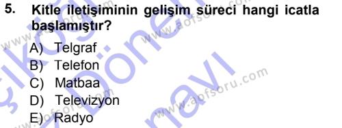 Spor ve Medya İlişkisi Dersi 2012 - 2013 Yılı (Final) Dönem Sonu Sınavı 5. Soru