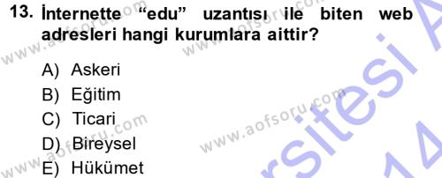 Spor ve Medya İlişkisi Dersi 2013 - 2014 Yılı (Final) Dönem Sonu Sınavı 13. Soru