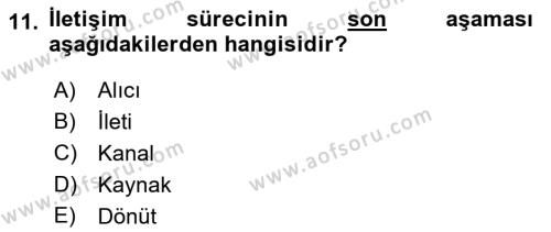 Spor ve Medya İlişkisi Dersi 2018 - 2019 Yılı Yaz Okulu Sınavı 11. Soru