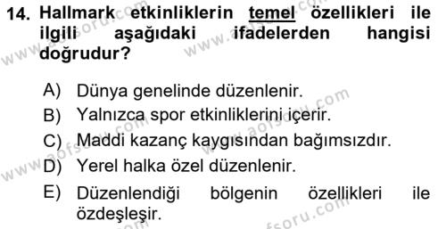 Spor ve Medya İlişkisi Dersi 2023 - 2024 Yılı (Vize) Ara Sınavı 14. Soru