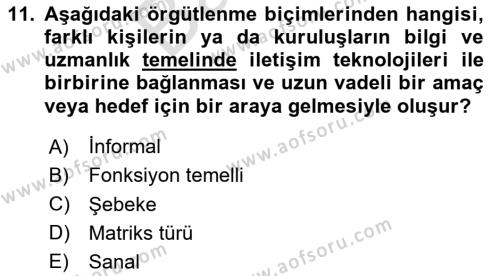 Spor ve Medya İlişkisi Dersi 2023 - 2024 Yılı (Final) Dönem Sonu Sınavı 11. Soru