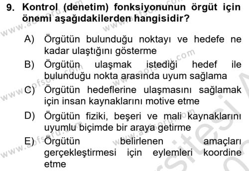 Spor ve Medya İlişkisi Dersi 2023 - 2024 Yılı (Final) Dönem Sonu Sınavı 9. Soru