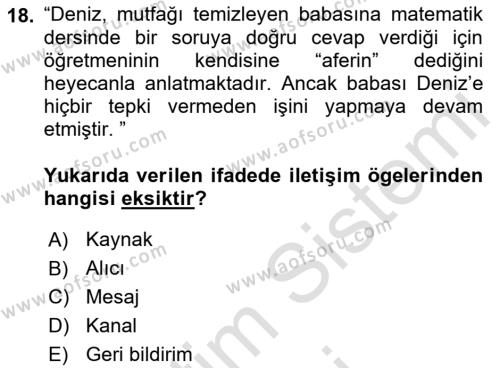 Sporda Liderlik Dersi 2022 - 2023 Yılı (Vize) Ara Sınavı 18. Soru