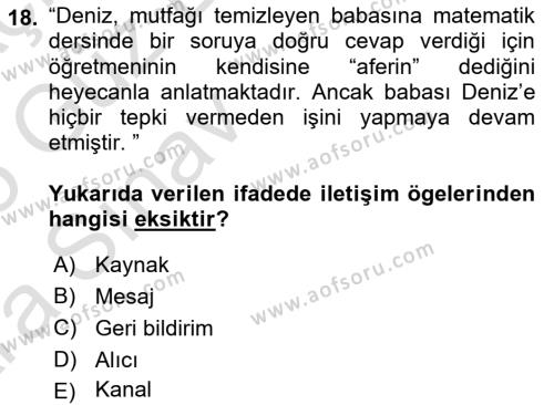 Sporda Liderlik Dersi 2024 - 2025 Yılı (Vize) Ara Sınavı 18. Soru