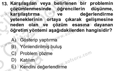 Spor Eğitimi Dersi 2022 - 2023 Yılı (Vize) Ara Sınavı 13. Soru