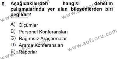 Boş Zaman ve Rekreasyon Yönetimi Dersi 2012 - 2013 Yılı (Final) Dönem Sonu Sınavı 6. Soru