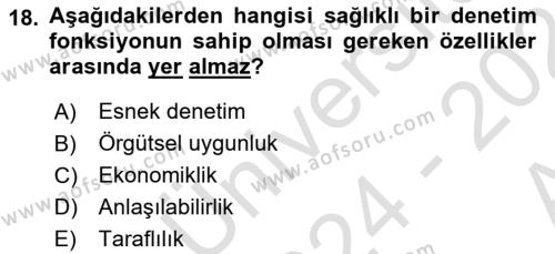 Boş Zaman ve Rekreasyon Yönetimi Dersi 2024 - 2025 Yılı (Vize) Ara Sınavı 18. Soru