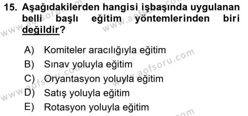 Spor Tesisi İşletmeciliği ve Saha Malzeme Bilgisi Dersi 2024 - 2025 Yılı (Vize) Ara Sınavı 15. Soru