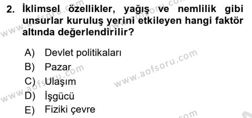 Spor Tesisi İşletmeciliği ve Saha Malzeme Bilgisi Dersi 2024 - 2025 Yılı (Vize) Ara Sınavı 2. Soru