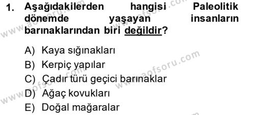 Eski Anadolu Tarihi Dersi 2013 - 2014 Yılı (Vize) Ara Sınavı 1. Soru