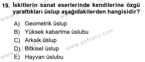 Eski Anadolu Tarihi Dersi 2020 - 2021 Yılı Yaz Okulu Sınavı 19. Soru