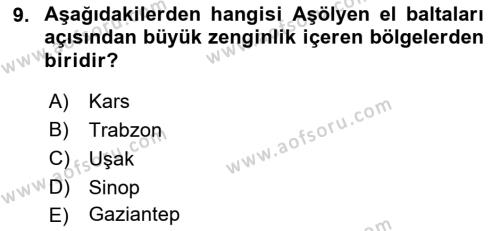 Eski Anadolu Tarihi Dersi 2021 - 2022 Yılı Yaz Okulu Sınavı 9. Soru