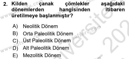 Eski Anadolu Tarihi Dersi 2023 - 2024 Yılı (Vize) Ara Sınavı 2. Soru