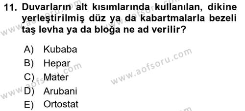 Eski Anadolu Tarihi Dersi 2023 - 2024 Yılı (Final) Dönem Sonu Sınavı 11. Soru