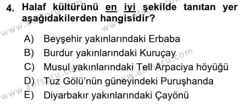 Eski Mezopotamya ve Mısır Tarihi Dersi 2021 - 2022 Yılı (Vize) Ara Sınavı 4. Soru