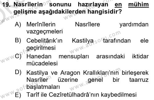 İslam Tarihi ve Medeniyeti 1 Dersi 2021 - 2022 Yılı Yaz Okulu Sınavı 19. Soru