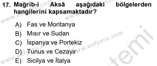 İslam Tarihi ve Medeniyeti 1 Dersi 2022 - 2023 Yılı Yaz Okulu Sınavı 17. Soru