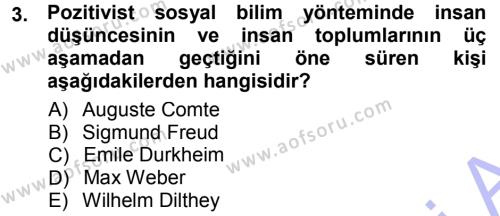 Tarih Metodu Dersi 2012 - 2013 Yılı (Final) Dönem Sonu Sınavı 3. Soru
