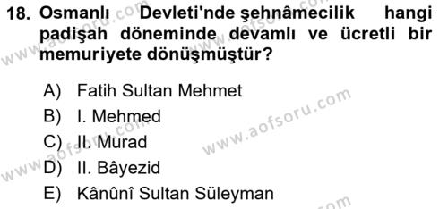 Tarih Metodu Dersi 2021 - 2022 Yılı (Final) Dönem Sonu Sınavı 18. Soru