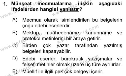 Tarih Metodu Dersi 2021 - 2022 Yılı Yaz Okulu Sınavı 1. Soru