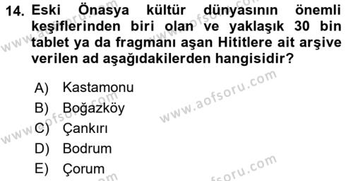 Tarih Metodu Dersi 2022 - 2023 Yılı (Vize) Ara Sınavı 14. Soru