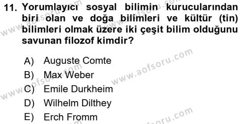 Tarih Metodu Dersi 2022 - 2023 Yılı (Final) Dönem Sonu Sınavı 11. Soru