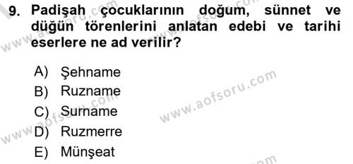 Tarih Metodu Dersi 2022 - 2023 Yılı (Final) Dönem Sonu Sınavı 9. Soru