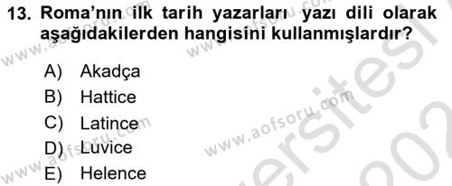 Tarih Metodu Dersi 2023 - 2024 Yılı (Vize) Ara Sınavı 13. Soru