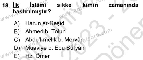 Tarih Metodu Dersi 2023 - 2024 Yılı (Final) Dönem Sonu Sınavı 18. Soru