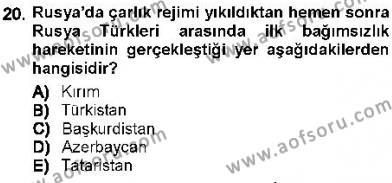 Orta Asya Türk Tarihi Dersi 2012 - 2013 Yılı (Final) Dönem Sonu Sınavı 20. Soru