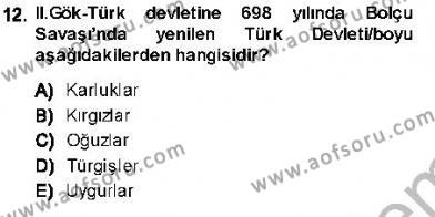 Orta Asya Türk Tarihi Dersi 2013 - 2014 Yılı (Vize) Ara Sınavı 12. Soru
